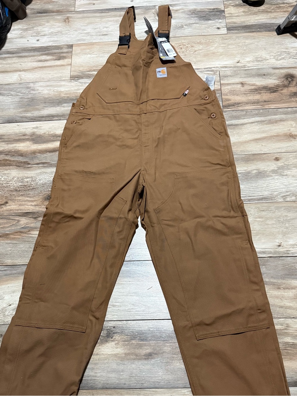 Carhartt Brown Duck Bib Overalls - Workwear Men's Cargo Pants